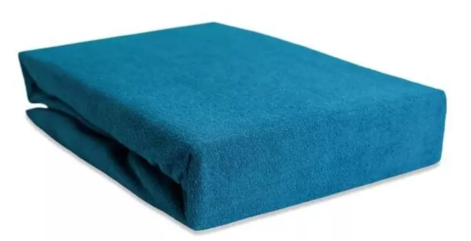 Простынь на подгонке Hometex Premium Textiles Frottee 180-200x200, 200x32x200 см цвет petrol