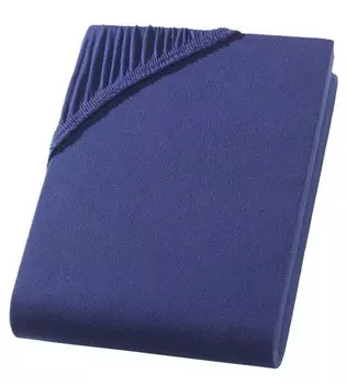 Простынь на подгонке Hometex Premium Textiles Jersey 140-160x200, 160x32x200 см цвет navy