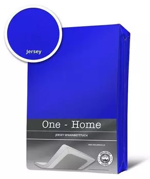 Простынь на подгонке One-Home Jersey blau 200x200 cm, 200x25x200 см, синий