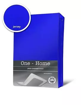 Простынь на подгонке One-Home Jersey blau 90x200 cm, 90x25x200 см, синий