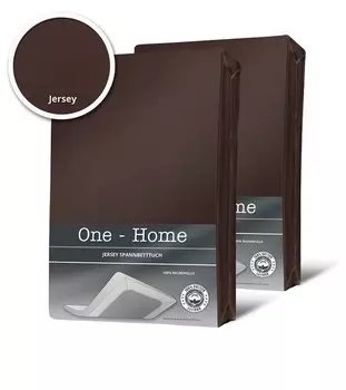 Простынь на подгонке One-Home Jersey braun 140x200 cm, 140x25x200 см, коричневый