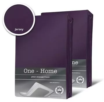 Простынь на подгонке One-Home Jersey lila 90x200 cm, 90x25x200 см, фиолетовый