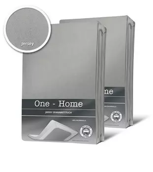 Простынь на подгонке One-Home Jersey silber 140x200cm, 140x25x200 см, серебряный
