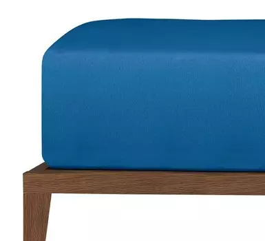 Простынь на подгонке Uncover by Schiesser New Jersey, 150x1x200 см, темно-синий