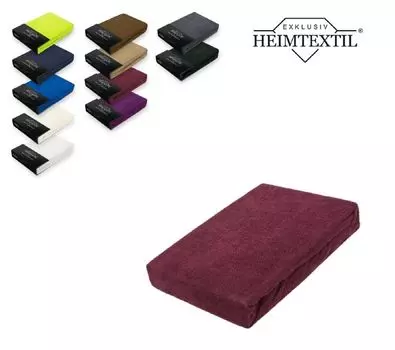 Простынь на приталенной ткани махровая с фирменным эластичным подолом 180 х 200 см Бордо Sdseetraum