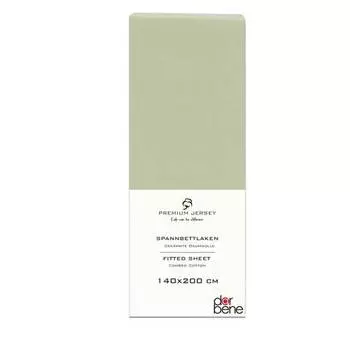 Простынь на резинке 100% хлопок 140х200. Darbene, зеленый