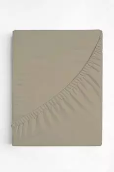 Простынь на резинке/плоская простыня базовая бежевая 90х200см+30СМ