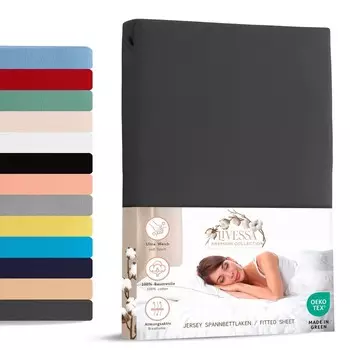 Простынь трикотажная 80х200 см 100% хлопок антрацит livessa