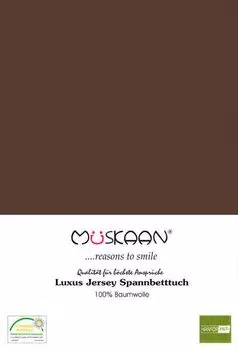 Простынь трикотажная приталенная 120х200 - 130х200 см шоколадно-коричневая - 100% хлопок Mskaan