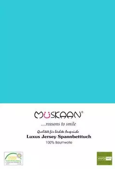 Простынь трикотажная приталенная 140х200 - 160х200 см бирюзовый - 100% хлопок Mskaan