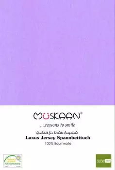 Простынь трикотажная приталенная 140х200 - 160х200 см сиреневый/светло-фиолетовый - 100% хлопок Mskaan