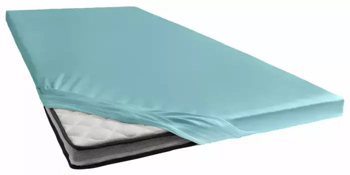 Простынь Золушка "Топпер простыня (до 15 см)", эластичность для гладко застеленной кровати, высотой до 15 см Cinderella 140х200-210 см, 1 шт., цвет jade