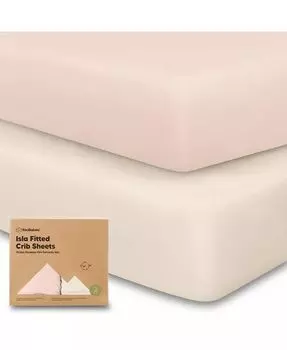 Простыни для детской кроватки, 2 шт., органические простыни для детской кроватки, стандартные простыни для детской кроватки KeaBabies, розовый