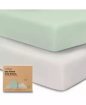 Простыни для детской кроватки, 2 шт., органические простыни для детской кроватки, стандартные простыни для детской кроватки KeaBabies, зеленый