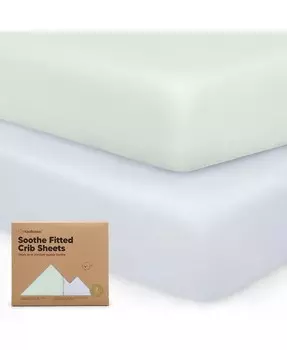 Простыни для детской кроватки Soothe, 2 шт. Нейтральные, органические простыни для детской кроватки, подходят для стандартного детского матраса KeaBabies, мультиколор