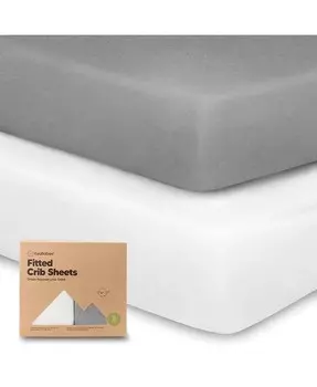 Простыни для детской кроватки Soothe, 2 шт. Нейтральные, органические простыни для детской кроватки, подходят для стандартного детского матраса KeaBabies, белый