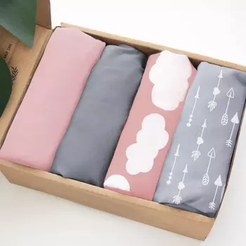 Простыни для детской люльки, 4 упаковки, совместимые с Mika Micky, Baby Delight, Dream On Me, AMKE и другими прямоугольными матрасами для люльки размером 33 x 20 дюймов, ультрамягкие и приятные для кожи, розовый принт Biloban, Pink Cloud