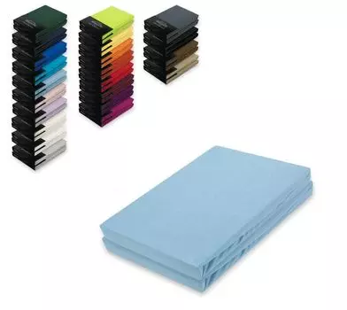 Простыни из джерси, двойная упаковка, 90 - 100 x 200 см, голубой Sdseetraum