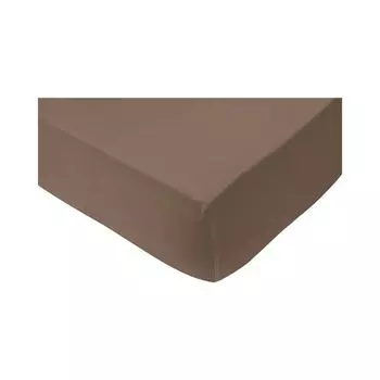 Простыни приталенные из тонкого трикотажа с эластаном коричневые 90х200 см Mary Rose