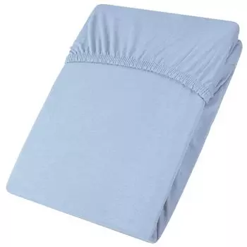 Простыни Viana 140х200-160х200 синий хлопковый трикотаж 130г/м aqua-textil