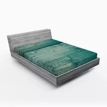 Простыня ABAKUHAUS Dark Teal, деревянный фон в оттенках синего, непрерывный шероховатый принт, 90 x 200 см, морской зеленый, темно-бирюзовый