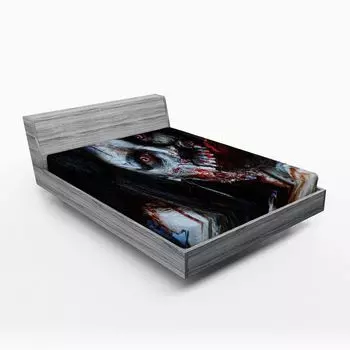 Простыня ABAKUHAUS Zombie, Страшная мертвая женщина с голубыми красными глазами, Фэнтези, Готическая тайна Хэллоуина, 90 x 190 см, Разноцветный