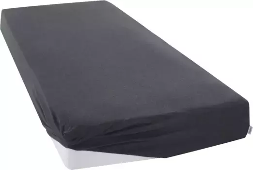 Простыня andas "Valje, простыня из трикотажа, для высоты матраса до 25 см, плотность 130 г/м, на резинке, экологически чистая простыня 100% хлопок", (1 шт.) 90х200 см, 1 шт., цвет anthrazit meliert