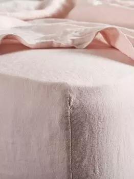 Простыня Bedfolk из 100% льна, одинарная, глубоко приталенная, розовая