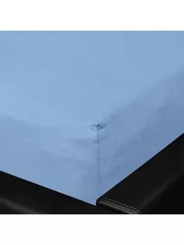 Простыня BettwarenShop Multi Stretch, цвет stahlblau