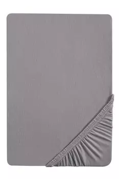 Простыня Biberna 180-200x200-220см темно-серая для пружинных матрасов