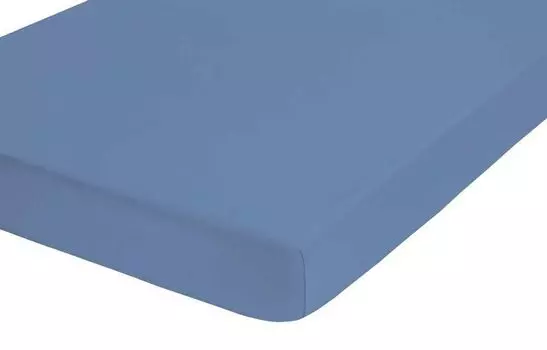 Простыня Biberna из джерси с эластаном 180х200 см - 200х220 см лазурно-синяя