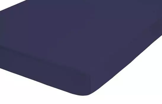 Простыня Biberna из джерси с эластаном 180x200 см - 200x220 см темно-синяя