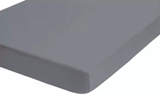 Простыня Biberna махровая стрейч 140х200 см - 160х200 см серебристо-серая