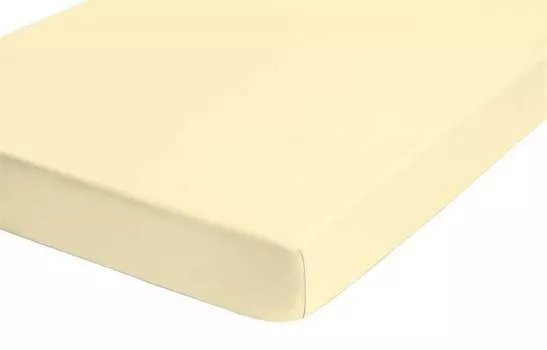 Простыня Biberna махровая стрейч 90х200 см - 100х200 см светло-желтая