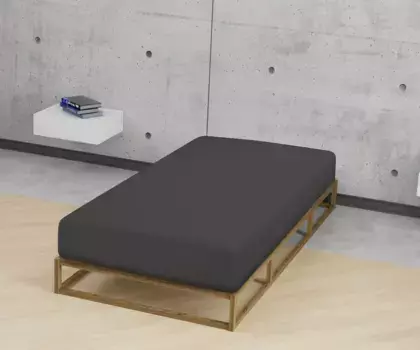 Простыня Biberna на подгонке "Бобер в размере. 90х200, 140х200 или 180х200 см", из хлопка, для матрасов высотой до 22 см, зимние, простыни 90-100х190-200 см, 1 шт., цвет titanium