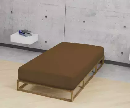 Простыня Biberna на подгонке "Бобер в размере. 90х200, 140х200 или 180х200 см", из хлопка, для матрасов высотой до 22 см, зимние, простыни 90-100х190-200 см, 1 шт., цвет chocolate