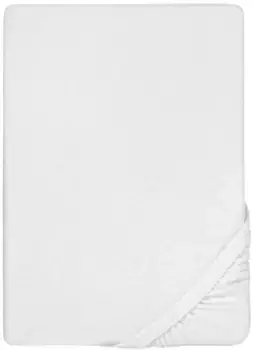 Простыня Biberna на подкладке "Пепе", мягкая махровая ткань стрейч 90-100х190-200 см, 1 шт., белый