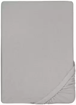 Простыня Biberna на подкладке "Пепе", мягкая махровая ткань стрейч 140-160х200 см, 1 шт., цвет sturmgrau