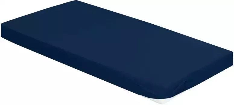 Простыня BIERBAUM "Джерси" из хлопка с эластаном для матрасов высотой до 30 см, простыня 180-200х200-220 см, 1 шт., цвет marine