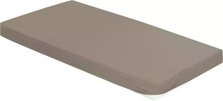 Простыня BIERBAUM "Джерси" из хлопка с эластаном для матрасов высотой до 30 см, простыня 140-160х200-220 см, 1 шт., цвет kitt