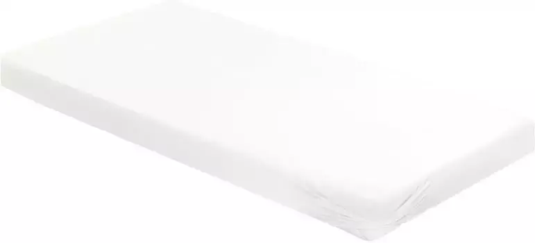 Простыня BIERBAUM "Джерси" из хлопка с эластаном для матрасов высотой до 30 см, простыня 180-200х200-220 см, 1 шт., белый
