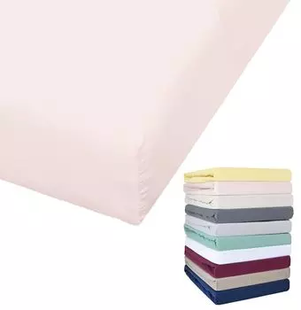 Простыня Bierbaum из джерси, 27 см. Высота перемычки 90x190-100x200 / 140-160x200 / 180-200x200 см. Серый Желтый Белый Зеленый Синий, Цвет: Розовый, Размер: 100x200 см. Простыня на подгонке.