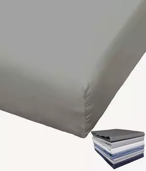 Простыня Bierbaum Mako Satin 100x200 / 150x200 / 180x200 см. Простыня много цветов, цвет: каменно-серый, размер: простыня 100x200см.