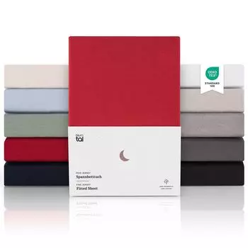 Простыня Blumtal Premium Jersey 90x200см - очень мягкая простыня из 100% хлопка, высота матраса до 22см, красная