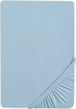 Простыня Castell на подгонке от 180х200 см до 200х200 см, простыня из стрейч-джерси, циклам синий