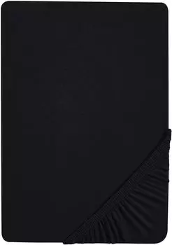 Простыня Castell на подгонке от 180x200 см до 200x200 см, простыня из эластичного трикотажа, черная