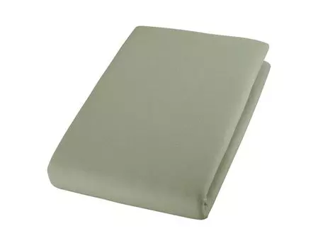 Простыня Cotonea органическая на подкладке из джерси, высокая перемычка для матраса, высота до 30см, цвет Aloe-I600, размер 180х220 см.