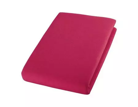 Простыня Cotonea органическая на подкладке из джерси с высокой перемычкой для матраса, высота до 30см, цвет рубиновый-I161, размер 90х220 см.