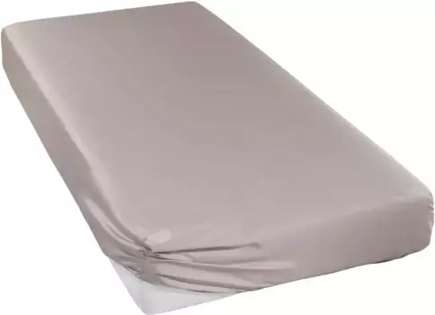 Простыня Curt Bauer на подгонке "Uni-Mako-Satin в размере. 90х200, 140х200 или 180х200 см", из хлопка, для матрасов высотой до 20 см, простынь плоская, простыня на резинке 160х200 см, 1 шт., серо-коричневый