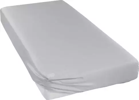 Простыня Curt Bauer на подгонке "Uni-Mako-Satin в размере. 90х200, 140х200 или 180х200 см", из хлопка, для матрасов высотой до 20 см, простынь плоская, простыня на резинке 140х200 см, 1 шт., цвет silbergrau